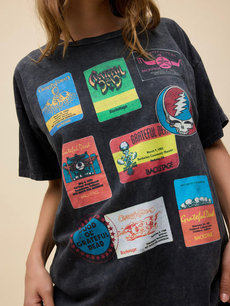 Grateful Dead Backstage Merch Tee in Reactive Black Acid