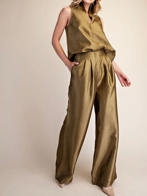 Pedal To The Metal(lic) Pant in Olive