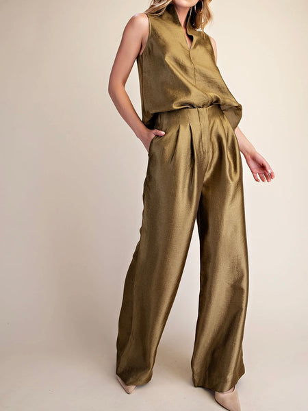 Pedal To The Metal(lic) Pant in Olive