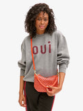 Oversized Sweatshirt in OUI Grey Melange & Bordeaux