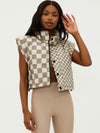 Canyon Puffer Vest in Taupe Check