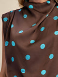 Polka Your Dot Blouse in Brown