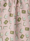 Flower Tiles Tea Towel in Pink