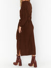 Barb Sweater Dress in Chocolate Cable Knit