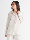 Bradley Button Up Blouse in Putty