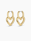 Open Heart Padlock Hoops