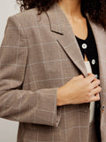 Paper Cut Blazer Pinstripe in Chocolate Combo