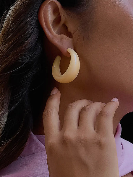 Ines Resin Hoops in Yellow