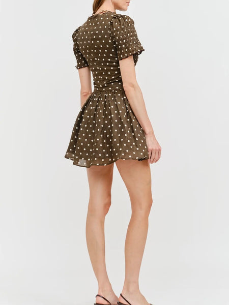 On The Spot Mini Dress in Brown