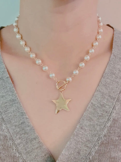 Molten Star Pearl Necklace
