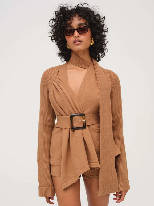 Ellie Knit Jacket in Camel