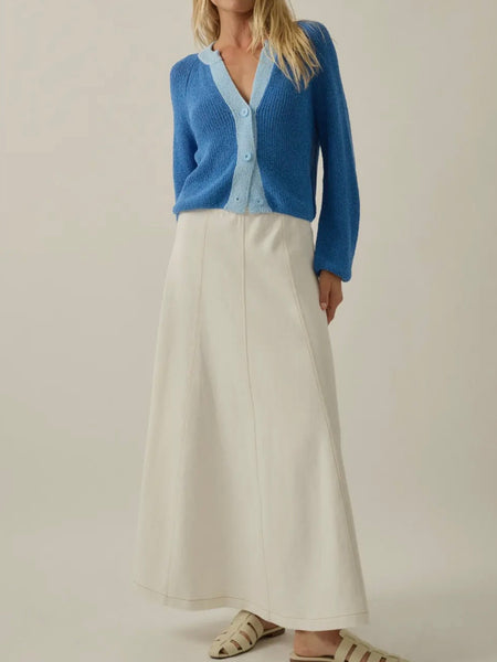 Truly Trimmed Cardigan in Blue