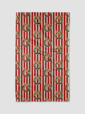 Red Wreaths Tea Towel