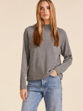 Raglan Mock Neck Top in Charcoal