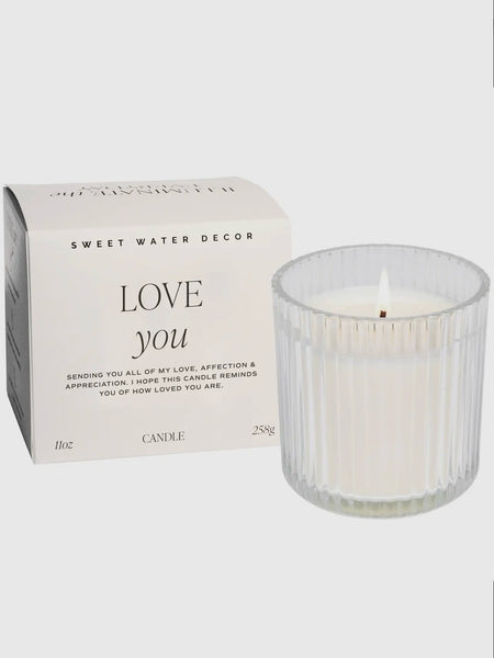 Love You Fluted Candle