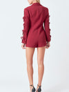 Tie The Knot Romper in Burgundy