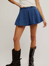 Paradise Found Denim Skort in Mid Indigo