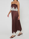 Emmylou Maxi Dress in Chocolate Satin Lace