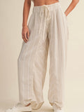 Seal The Deal Stripe Pants in Taupe