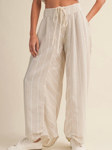 Seal The Deal Stripe Pants in Taupe
