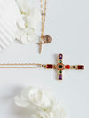 Genesis Cross Necklace in Multi