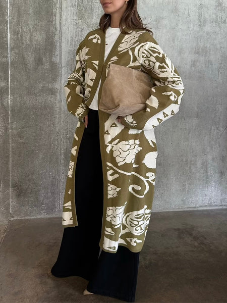 Amara Knit Coatigan in Olive