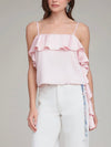 Satin Asymmetrical Cami in Baby Pink