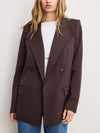 Essential Suiting Oversized Double Breasted Blazer in Dark Chocolate