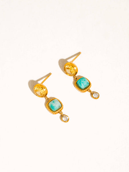 Liberté Drop Earrings in Green