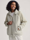 Denee Half Zip Sherpa Jacket in Agate Grey