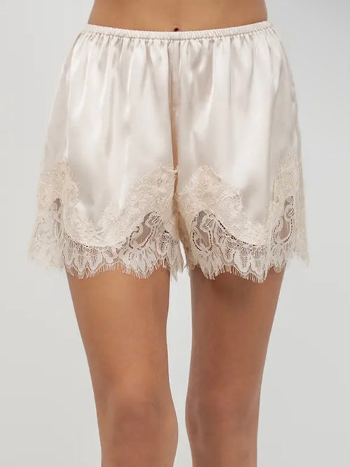 Lace It Out For Me Shorts in Champagne