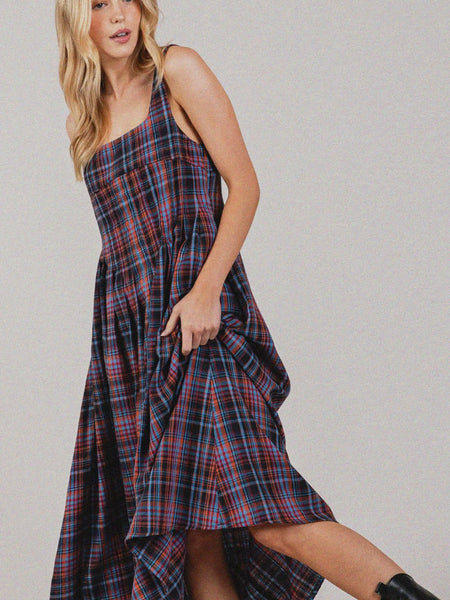 Plaid To The Bone Midi in Midnight Mix