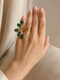 Ezzah Emerald Lotus Ring