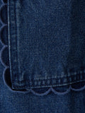 Strong Shoulders & Scallops Denim Jacket