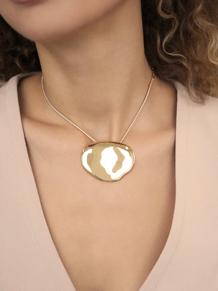 Molten Metal Pendant Necklace in Gold
