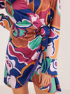 Lottie Wrap Dress in Abstract Floral