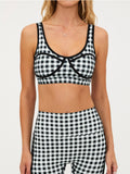 Olympia Top in Slate Gingham