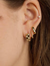 Gold Pave Checkered Huggies