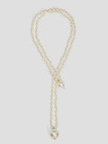 Double Pearl Long Necklace
