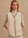 Lori Reversible Gilet in Ash Taupe & Birch