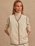 Lori Reversible Gilet in Ash Taupe & Birch
