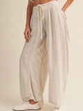 Seal The Deal Stripe Pants in Taupe