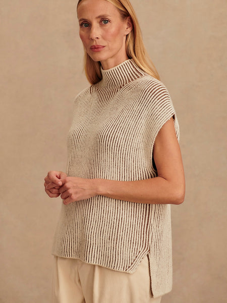 Lauren Plated Knit Tank in Cocoa Dust