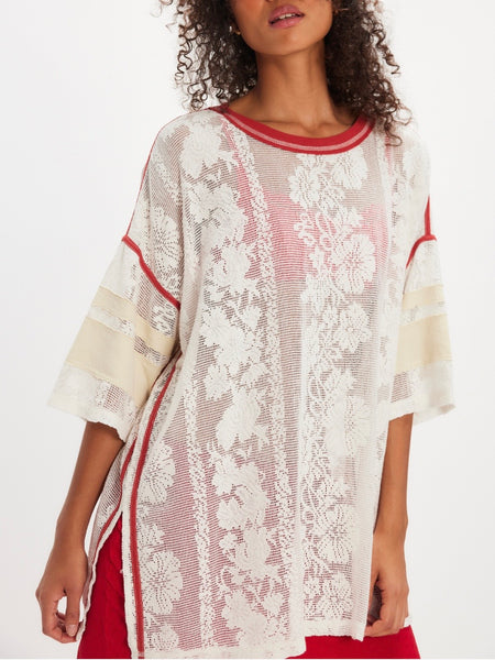 Don't Stop The Stripe Sweater in Pink