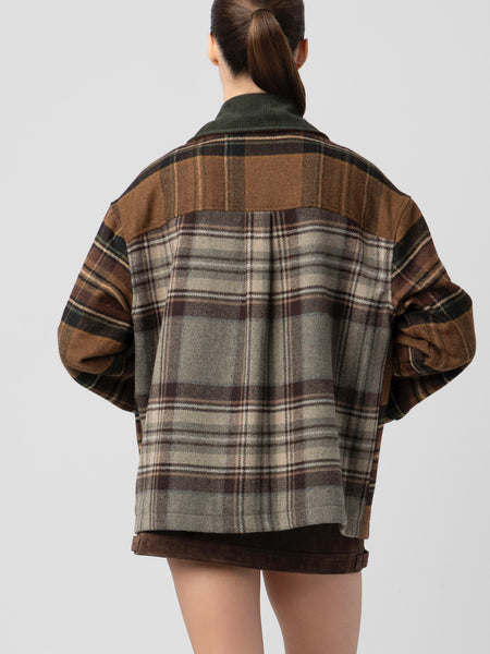 Situationship Jacket in Mixed Plaid