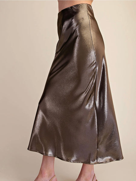 All That Glitters Midi Skirt in Olive