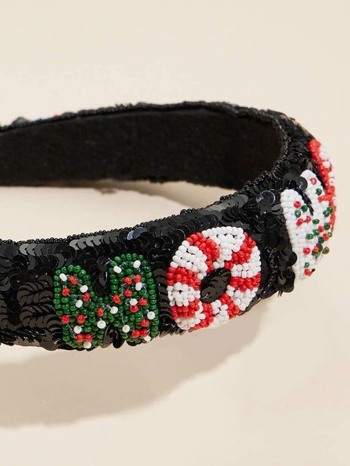 Ho Ho Ho Headband in Black