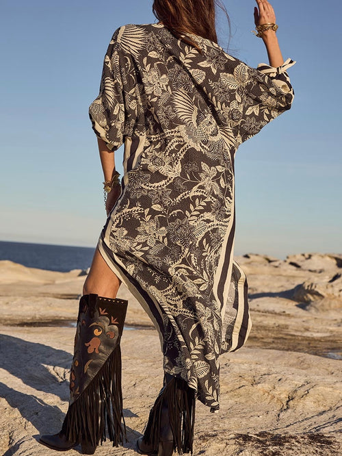 Volcano Goddess Kaftan in Liquorice