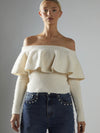 Dust Your Shoulders Off Knit in Cream