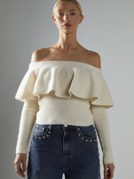 Dust Your Shoulders Off Knit in Cream